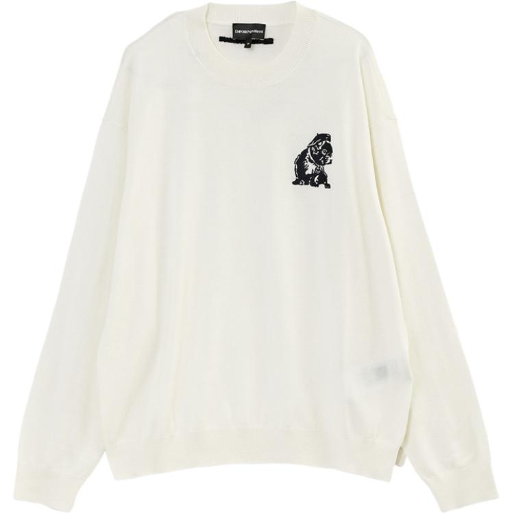 Emporio Armani Мужской вязаный свитер с круглым вырезом и длинным рукавом 6D1MX4-1MJCZ-0101