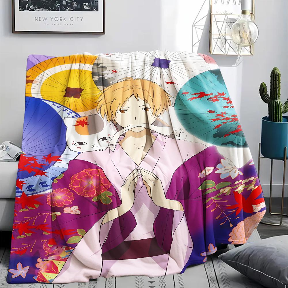 Takashi Natsume Print Flannel Blanket,High quality Comfortable for All Seasons,Home Decor,Warmth and Comfort,Perfect for Christmas Gifts