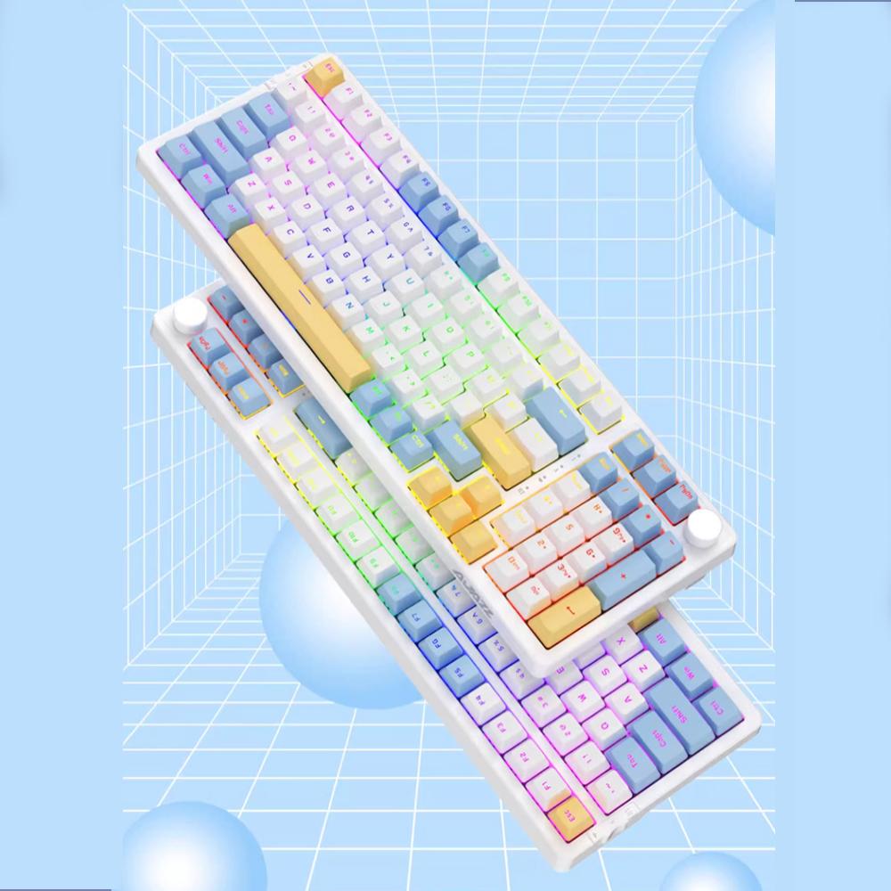 Ajazz AK992 92-keys Hot-swappable OEM PBT Keycaps Three-mode RGB Backlight Switch Mechanical Keyboard