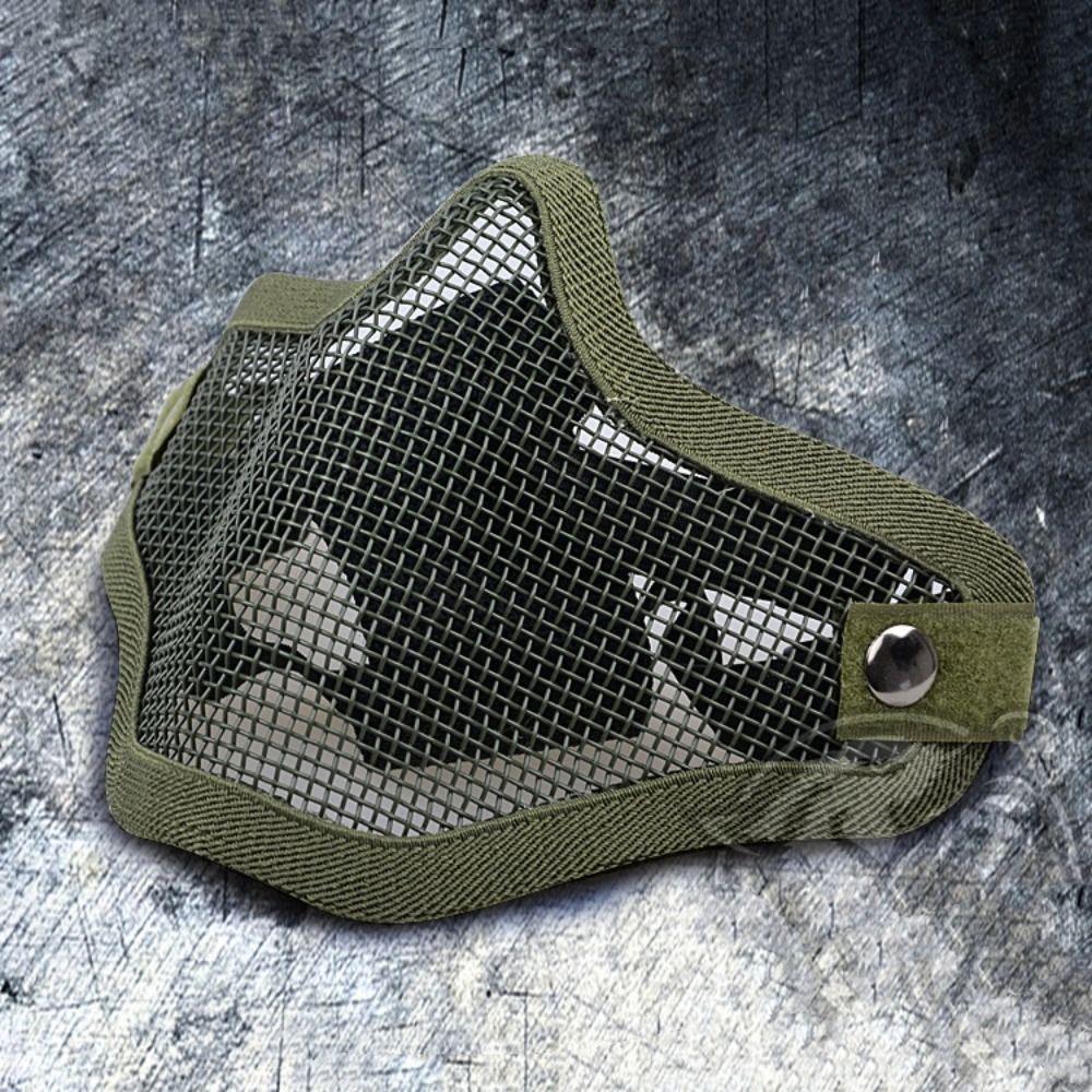 Adjustable Half Face Wire Mask Carbon Steel Steel Mesh Mask Metal Face Mask Riding Cycling