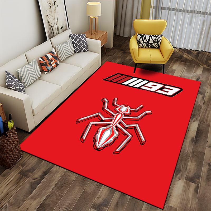 Red Carpet with Ant & Number 93 suitable as a non-slip mat for the living room or bedroom sofa
