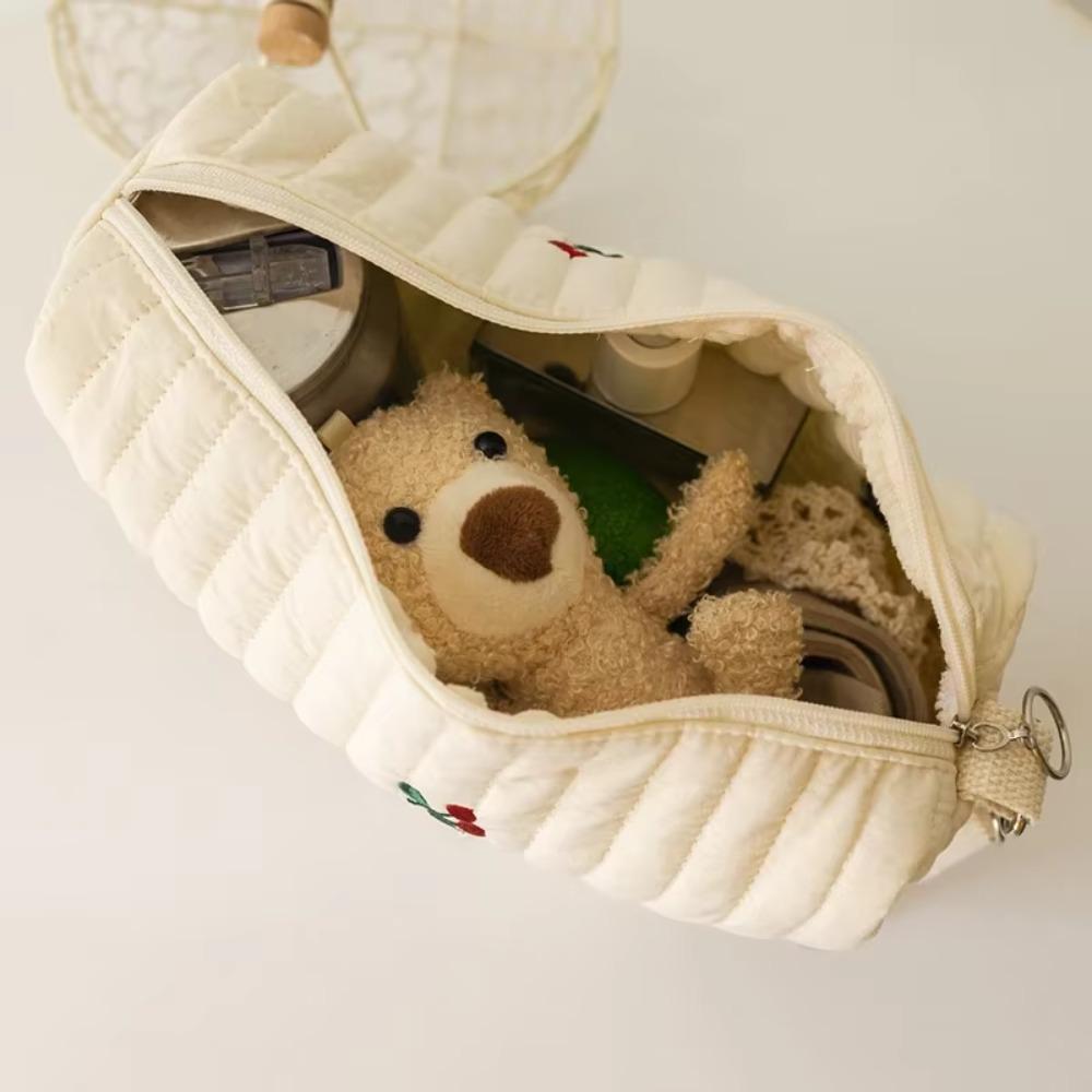 Zipper Cotton Diaper Bag Embroidery Baby Nappy Organizer Ins Makeup Bags Baby