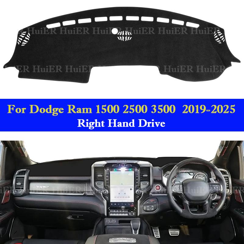 For Dodge Ram 1500 2500 3500 2019-2025 Car Dashboard Pad Sunshade Cover Dashmat Protect Mat Anti-Slip Carpet Interior Accessory