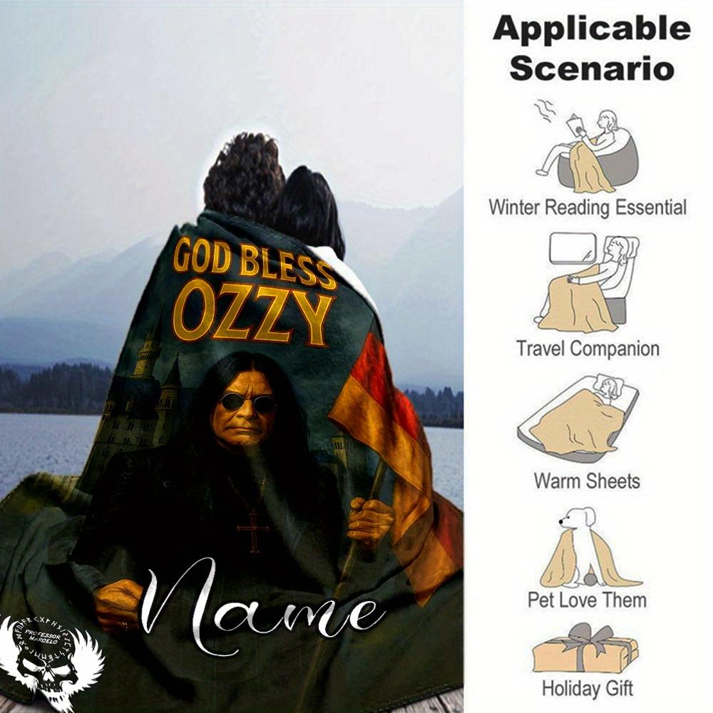 Ozzy Osbourne German Flag Castle Four Seasons Blanket Customized With Your Name Lightweight And Warm Perfect Gift For Home Office Camping Sofa Travel