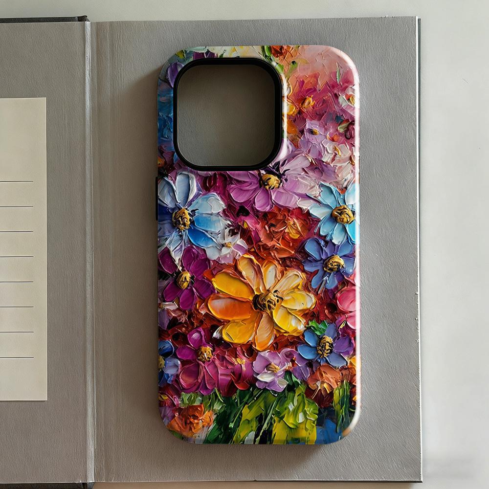Чехол для телефона Clmj Art Flowers для IPhone 17 17e 16e 16 15 14 13 12 11 X XS XR XSMAX 7 8 Air Pro Max Plus Двухслойная задняя крышка
