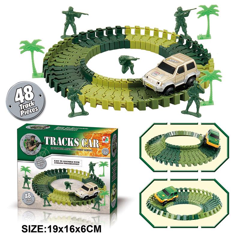 Children's DIY Electric Racing Car & LED Train Educational Toy Set