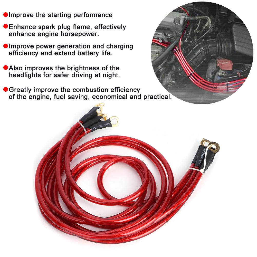 5-точечный автомобильный заземляющий провод Усиленная система заземляющего кабеля Комплект Модификация