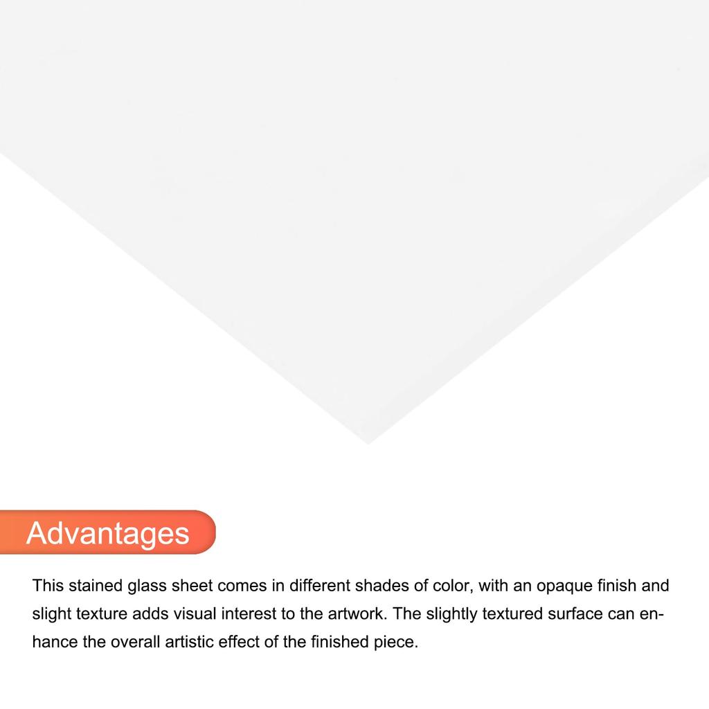 Uxcell 2 Stained Glass Sheets Mosaic Tiles 7.9" X 5.9" White Stained Glass Sheets for Craft DIY Art Projects