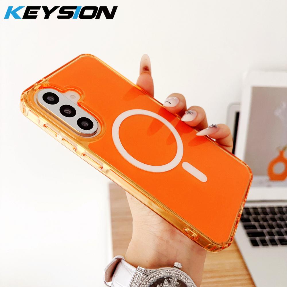 KEYSION Роскошный Магнитный Чехол для Samsung A57 5G A37 5G Мягкий ТПУ+ПК Ударопрочная Задняя Крышка Телефона для Galaxy A56 5G A36 5G