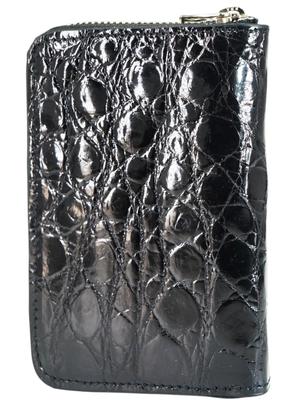 Этот эмалевый черный кошелек для монет из кожи крокодила сделан в Японии из натуральной японской дубленой кожи.. Он компактный, маленький, тонкий и легкий.
