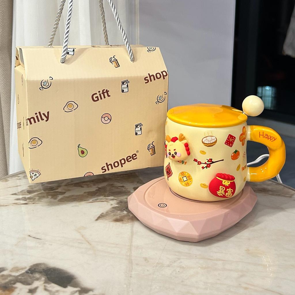 Подарок на Новый год для девочек Год Дракона Чашка Маленький подарок для лучших друзей Подруга Практичная чашка для воды Креативная подарочная коробка Кружка