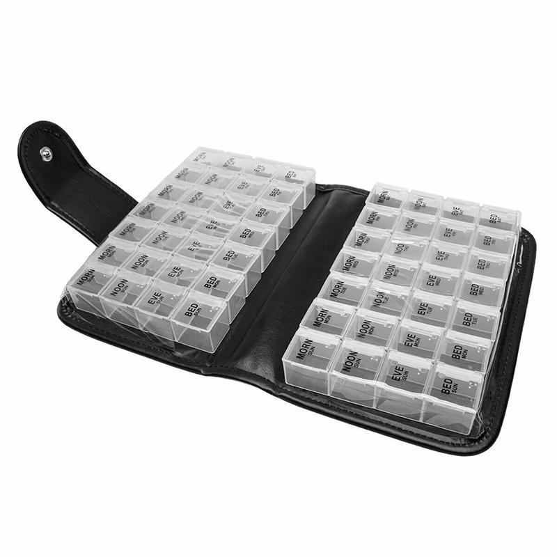 1 шт. ПУ чехол для таблеток большой емкости 56 отделений органайзер чехол для путешествий на открытом воздухе офис портативный ящик для хранения