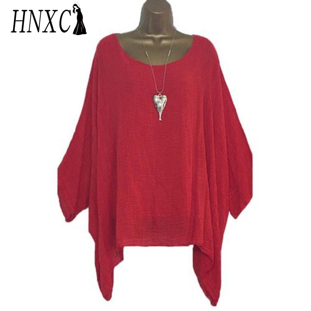 HNXC Женские модные повседневные блузки и рубашки с принтом однотонного цвета с круглым вырезом