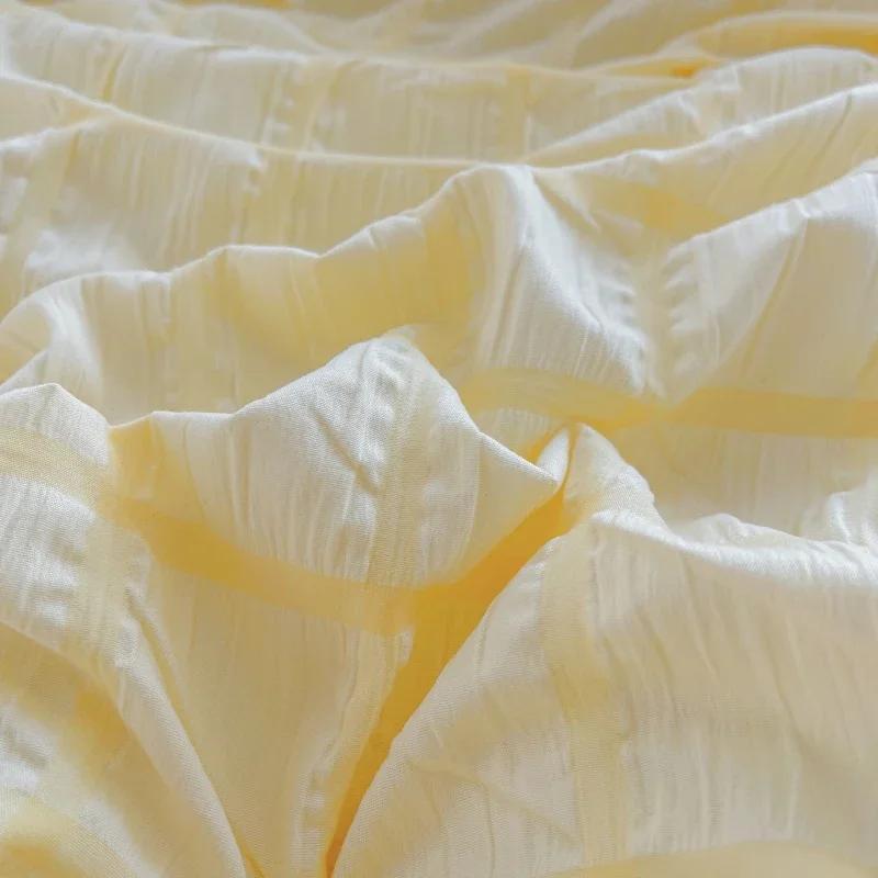 Check Bubble Fabric Bed Set Pucker Duvet Cover Pillowcase Bedding Set Bed Sheet Quilt Cover Single Queen King Size 4 Pieces Sets