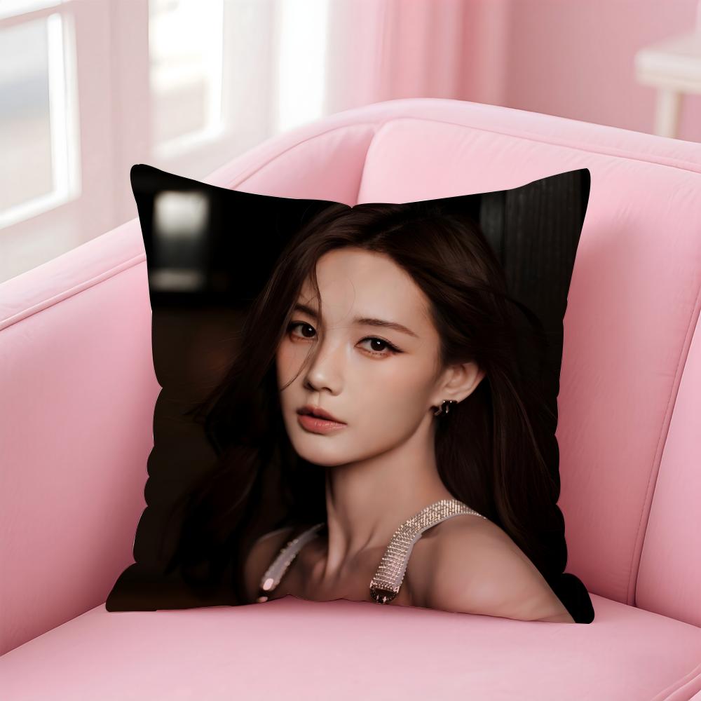 Popular fashion Chinese singer MMeng Jia Cushion Cover Pillow Case Soft Friendly Fabric Concealed Zipper