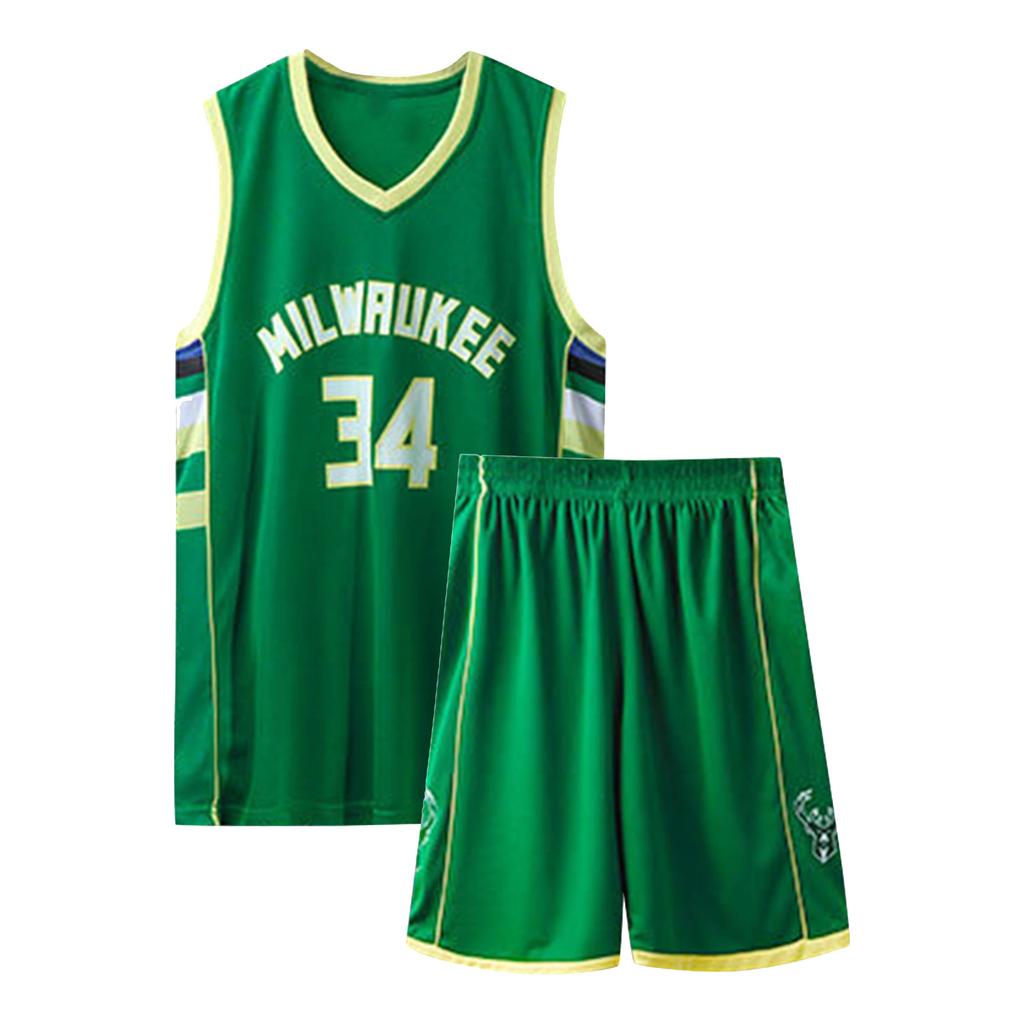 -с надписью- НОМЕР 34 Джерси Баскетбольная форма Майка Шорты Костюм из двух частей Взрослый