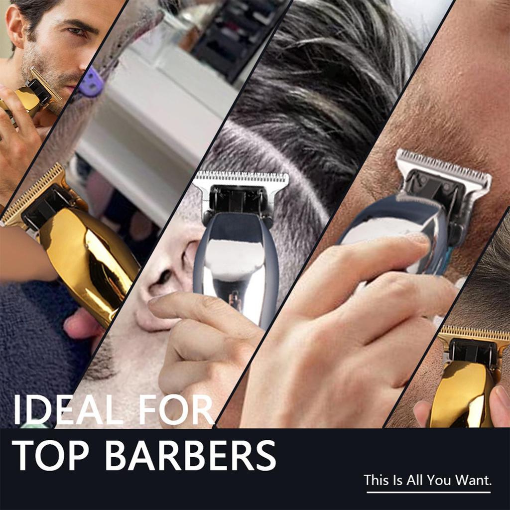 Перезаряжаемая ЖК-машинка для стрижки волос для дома, электрическая парикмахерская, мощная машинка для стрижки волос, металлическая кромка, высокое качество