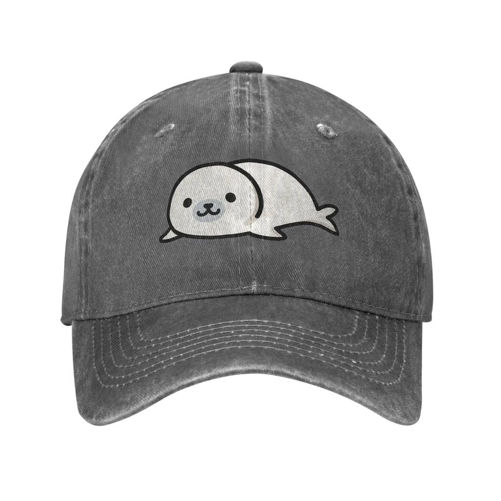 Кепка из джинсовой ткани с принтом Seal, повседневные бейсболки, регулируемая кепка, летние унисекс бейсболки