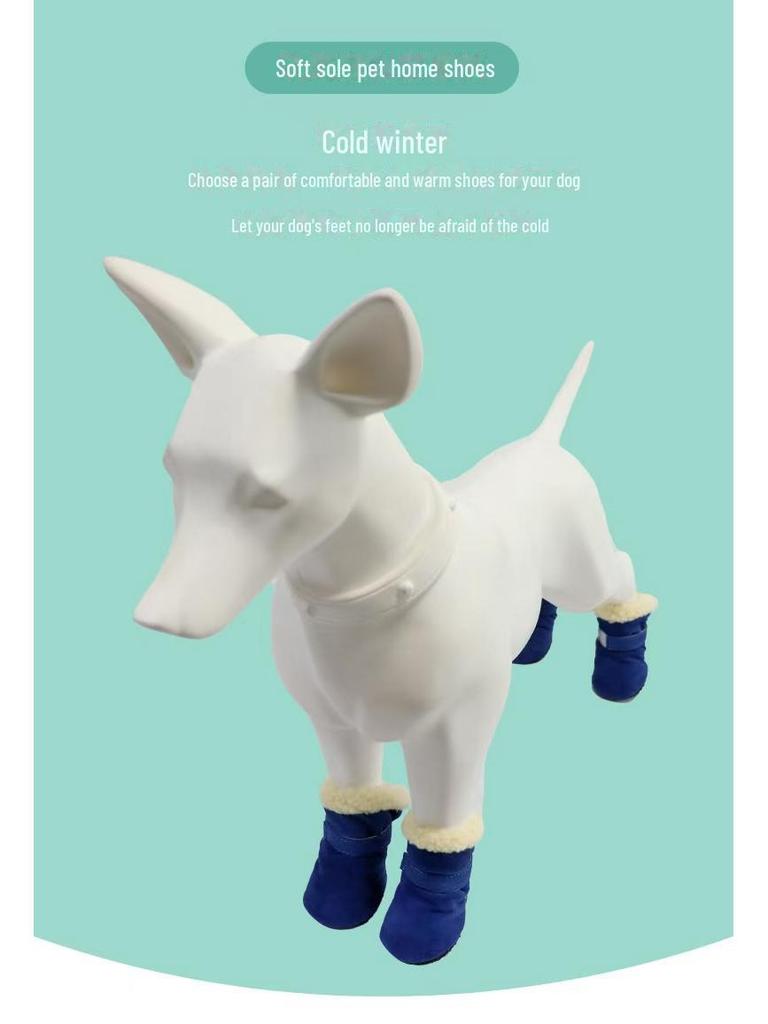 Бархатные зимние сапоги для маленьких собак: Обувь с мягкой подошвой для плюшевых собачек, померанских шпицев, пуделей, бишон фризе