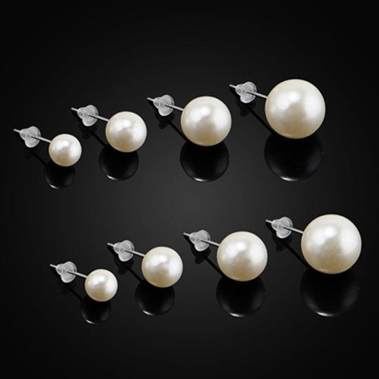 12 Pairs Party Ear Studs Faux Pearl Round Earrings