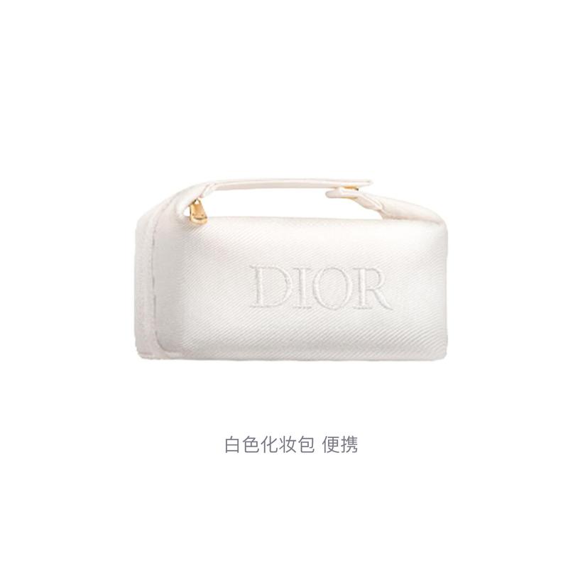 Dior Белая косметичка, сумка для хранения косметики, подарок на день рождения для девушки. Белая портативная косметичка, набор из двух штук.