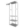Nyana Home Static Dressing Wardrobe 170x55x35cm 3 Shelves 1 Top Bar 1 Side Hanger