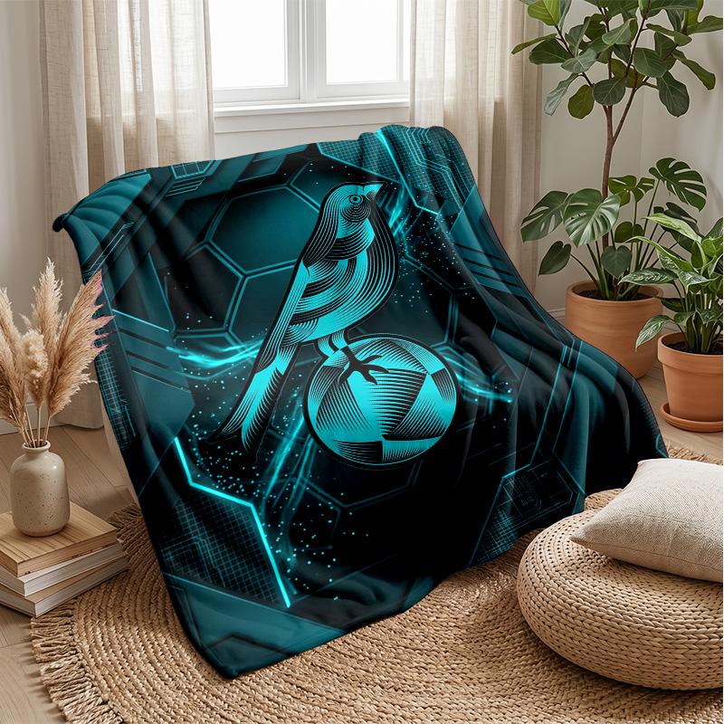Norwich City Football Print Flannel Blanket, Soft Warm Lightweight Throw Blanket for Sofa Bed Camping
