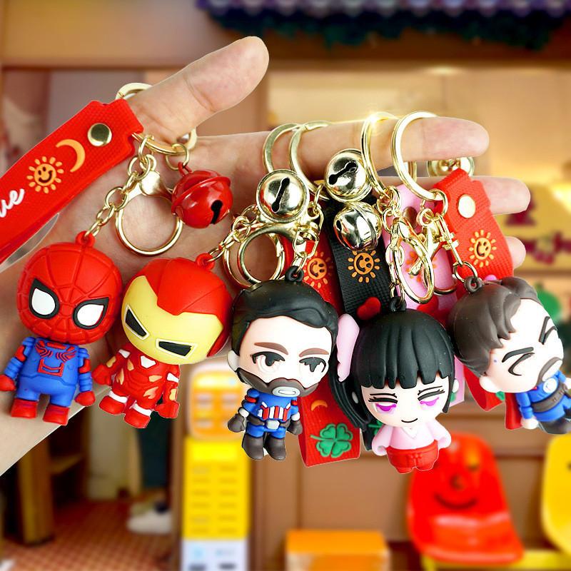 Fun Marvel Keychains With Iron Man Captain America Thanos Spiderman Designs