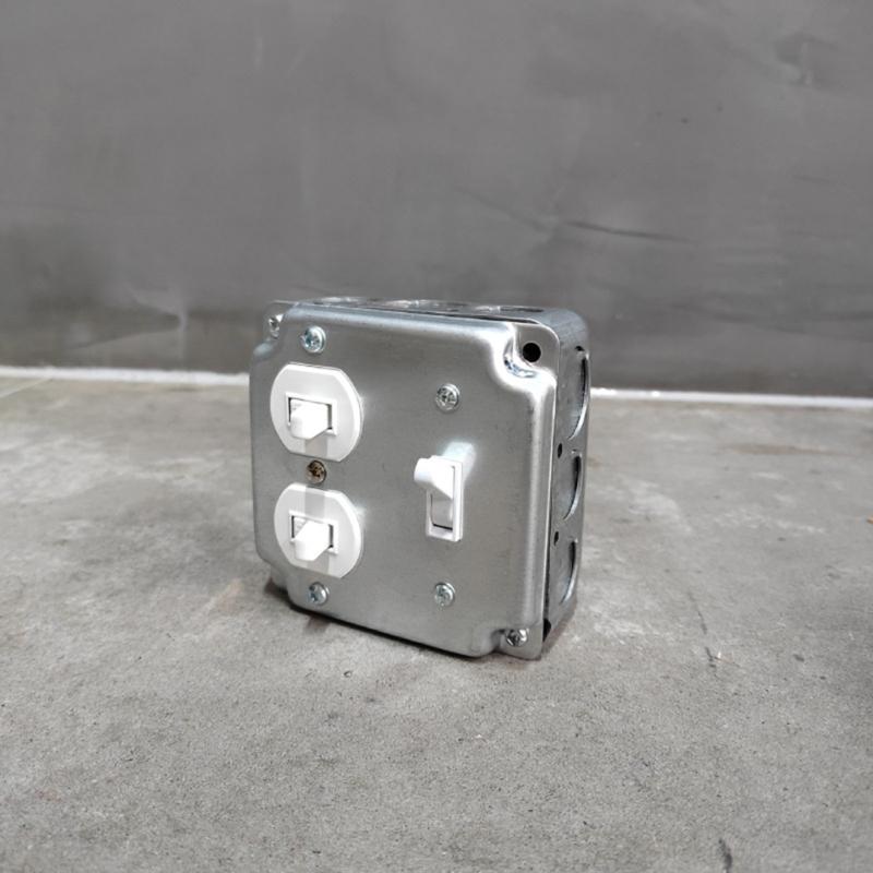 2Pieces Portable Sturdy Zinc Alloy Electrical Box Enclosures High Temperatures Resistant Cover Plate Set Accessory
