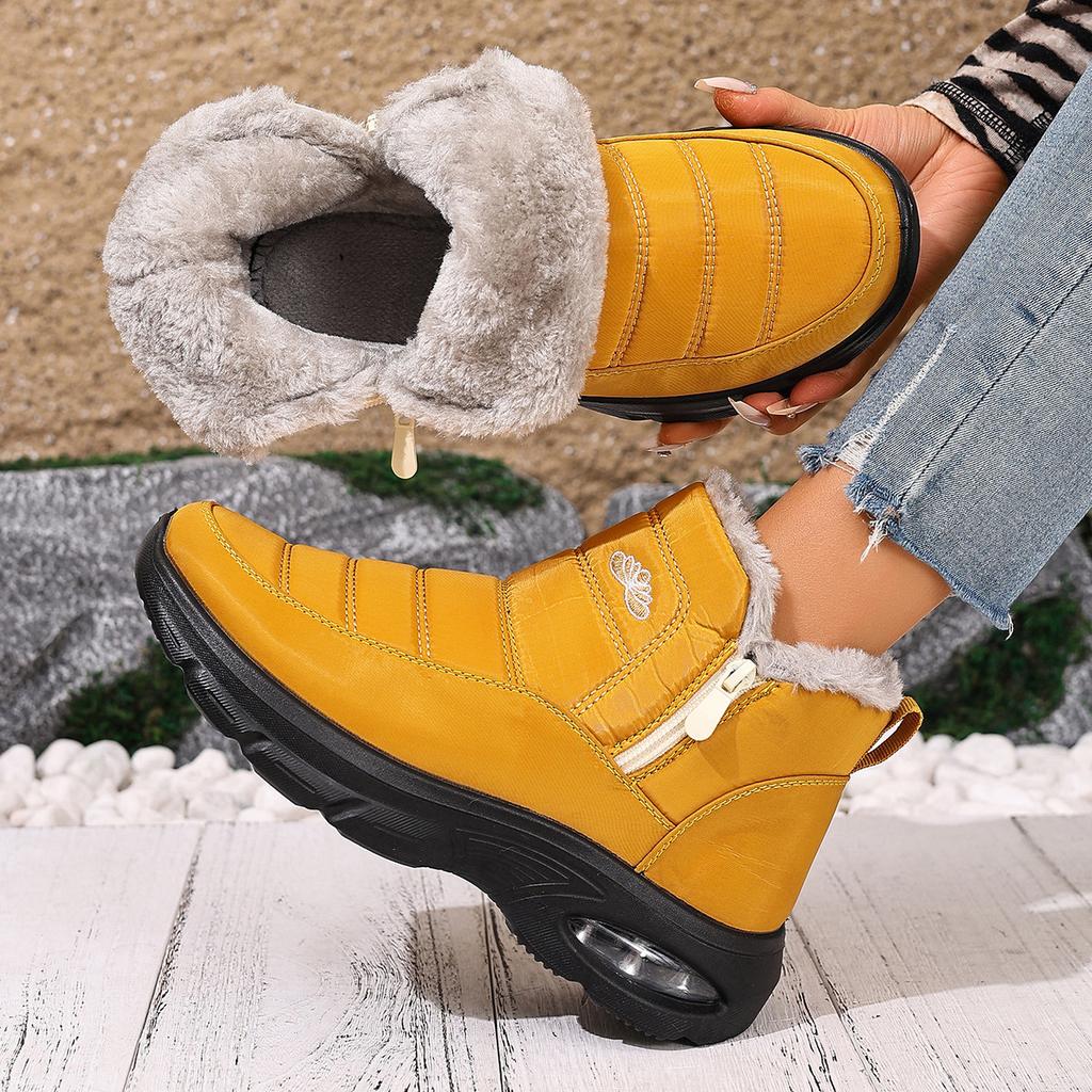 Winter Warm Snow Boots for Women Waterproof Ankle Booties With Fur Lined Comfort Walking Shoes Women's Non-Slip Chunky Platform Outdoor Short Boots