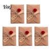 Elegant Ritual Gift Decorations 5Pcs DIY Dried Flower Greeting Cards, Handmade Note Cards with Artificial Flowers, Jute Twine Creative Wrapping