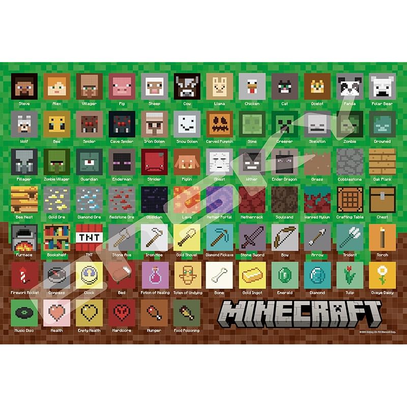 ENSKY MINECRAFT Пиксельные Иконки 51 x 73,5 см Пазл 1000 Элементов JIGSAW PUZZLE 1000T-195 (6 лет и старше)