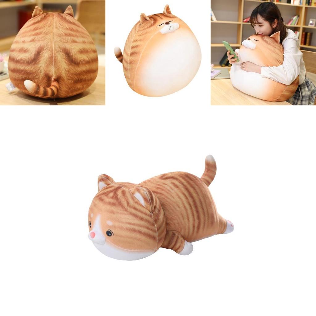 Big Huggable Cat Plushie For Bedtime Cuddles With Realistic Design And Smooth Stitching