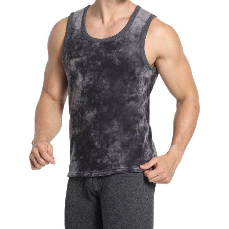 Мужская двухсторонняя флисовая теплая рубашка-жилет с плюшевой подкладкой на осень