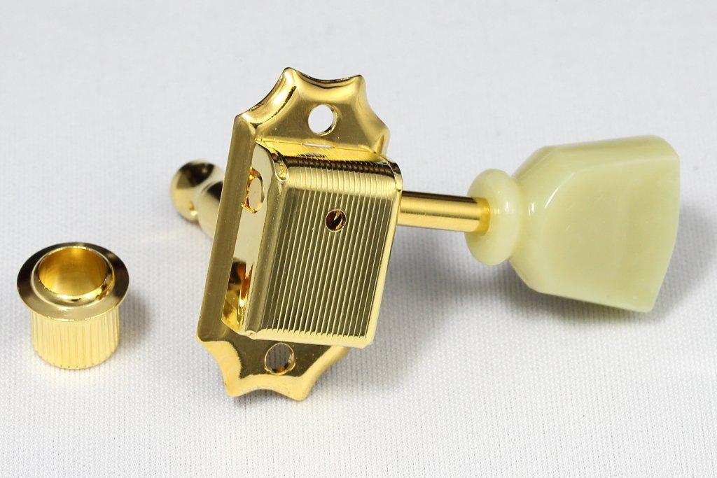 GOTOH SD90 Kluson-Type Guitar Tuning Machines L3+R3 Gold SL Buttons