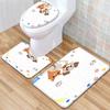 Полосатый Клетчатый Туалетный Трехпредметный Коврик для Пола Ванная Комната Трехпредметный Ковер Придверный коврик