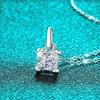 D Color 1.2ct 6*6mm Princess Cut Moissanite Pendant for Women S925 Sterling Silver Necklace Party Bitthday Gift Jewelry