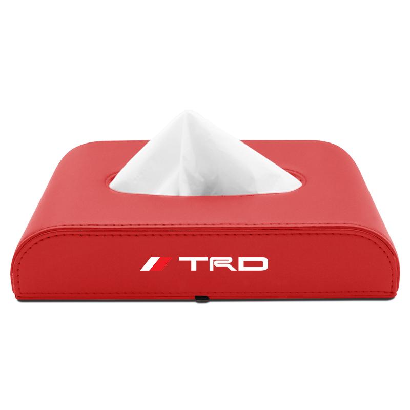 1pcs Car Tissue Box Holder Armrest Box Storage Case Emblem for Toyota TRD Corolla Camry Rav4 Yaris Hilux Prius Auris Car Accessories