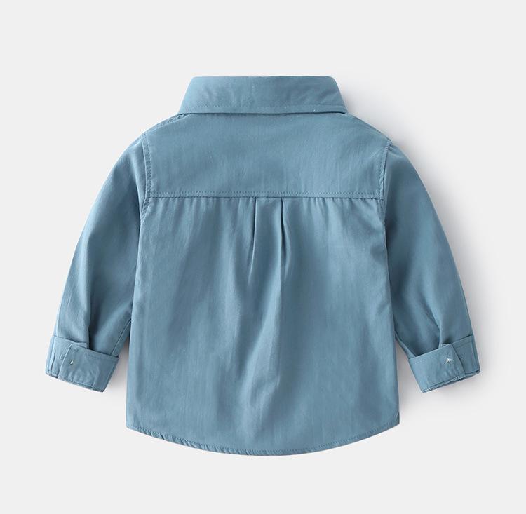 Верхняя рубашка для мальчиков карамельного цвета, модная рубашка с длинными рукавами на весну и осень, мягкая повседневная тонкая рубашка с длинными рукавами для детей среднего и маленького размера