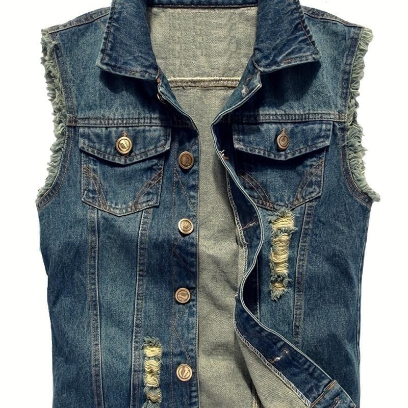 E 95427 Casual Slim Fit Denim Vest Slim Fit Denim Vest