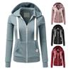 Осень-зима женская куртка на шнурке с капюшоном на молнии с длинными рукавами однотонная облегающая эластичная манжета кардиган с карманами спортивное пальто для фитнеса