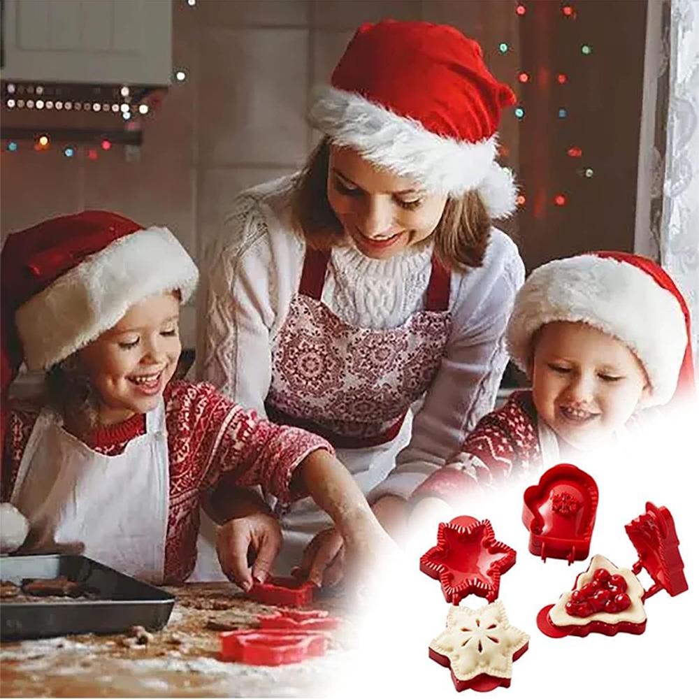 3pcs Christmas Mini Hand Pie Molds for Baking Dough Presser