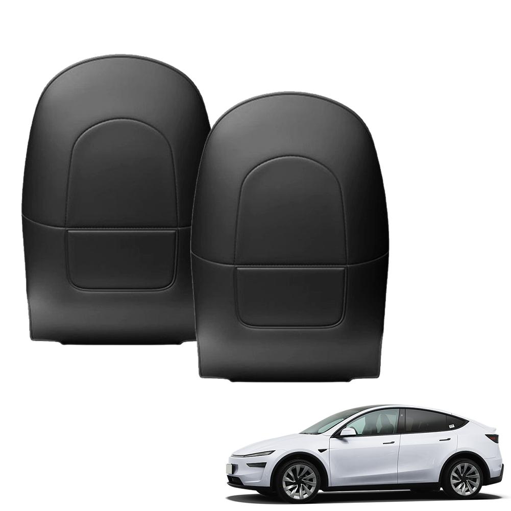 2 шт. Защита спинки сиденья автомобиля для Tesla Juniper 2025, противоударная накладка на сиденье, детские противоударные коврики, черные кожаные аксессуары для интерьера