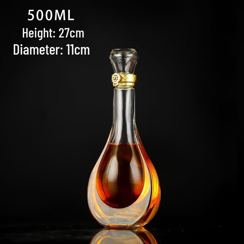 European Style Crystal XO Whiskey Decanter - Transparent Glass Wine Bottle