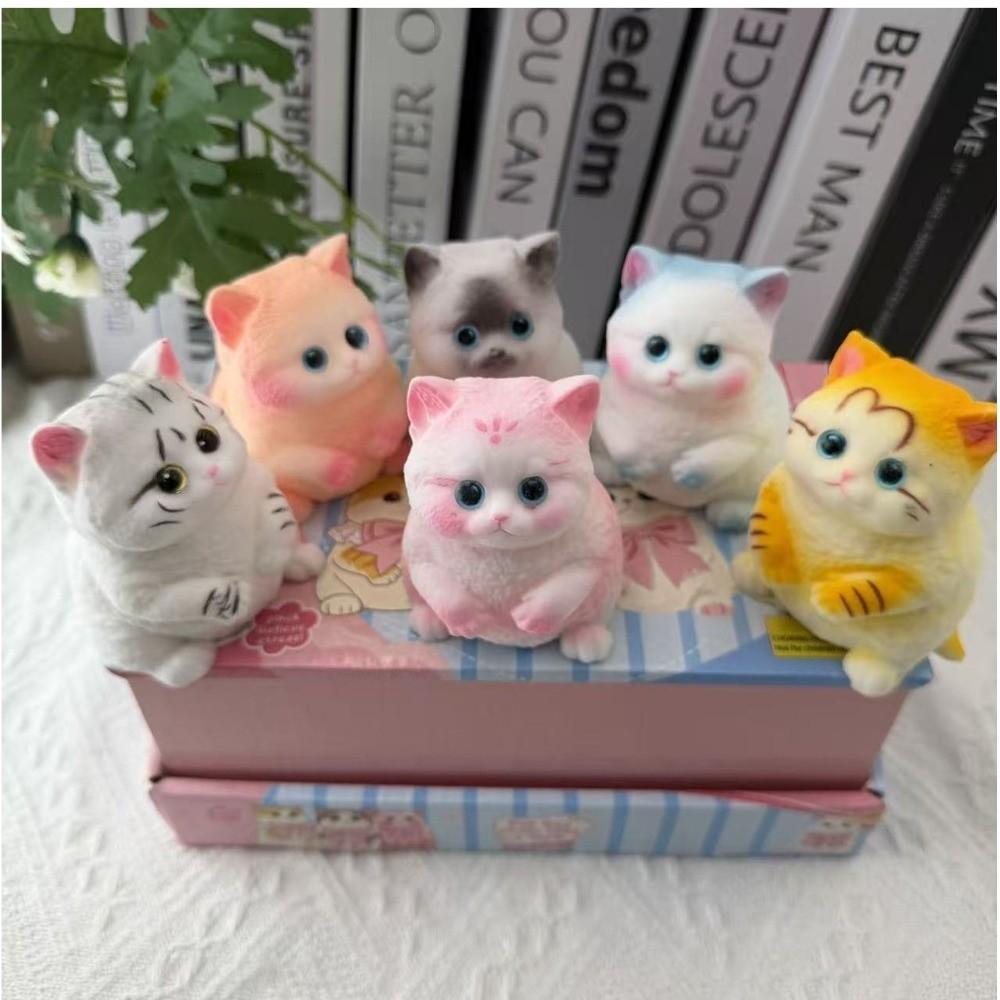 Soft Silicone Cat Squishy Toy Slow Rebound Cat Pinching Toy Cat Squeeze Toy Anxiety Relief