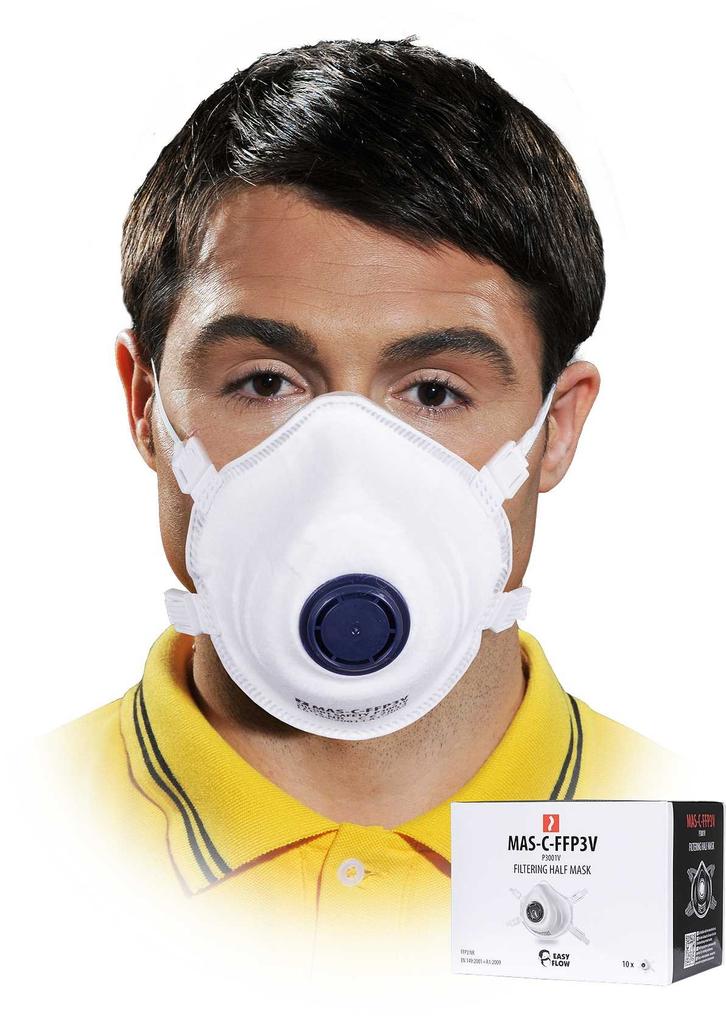 Filtering Half Mask With Valve Mas-C-Ffp3V - 10 Pcs