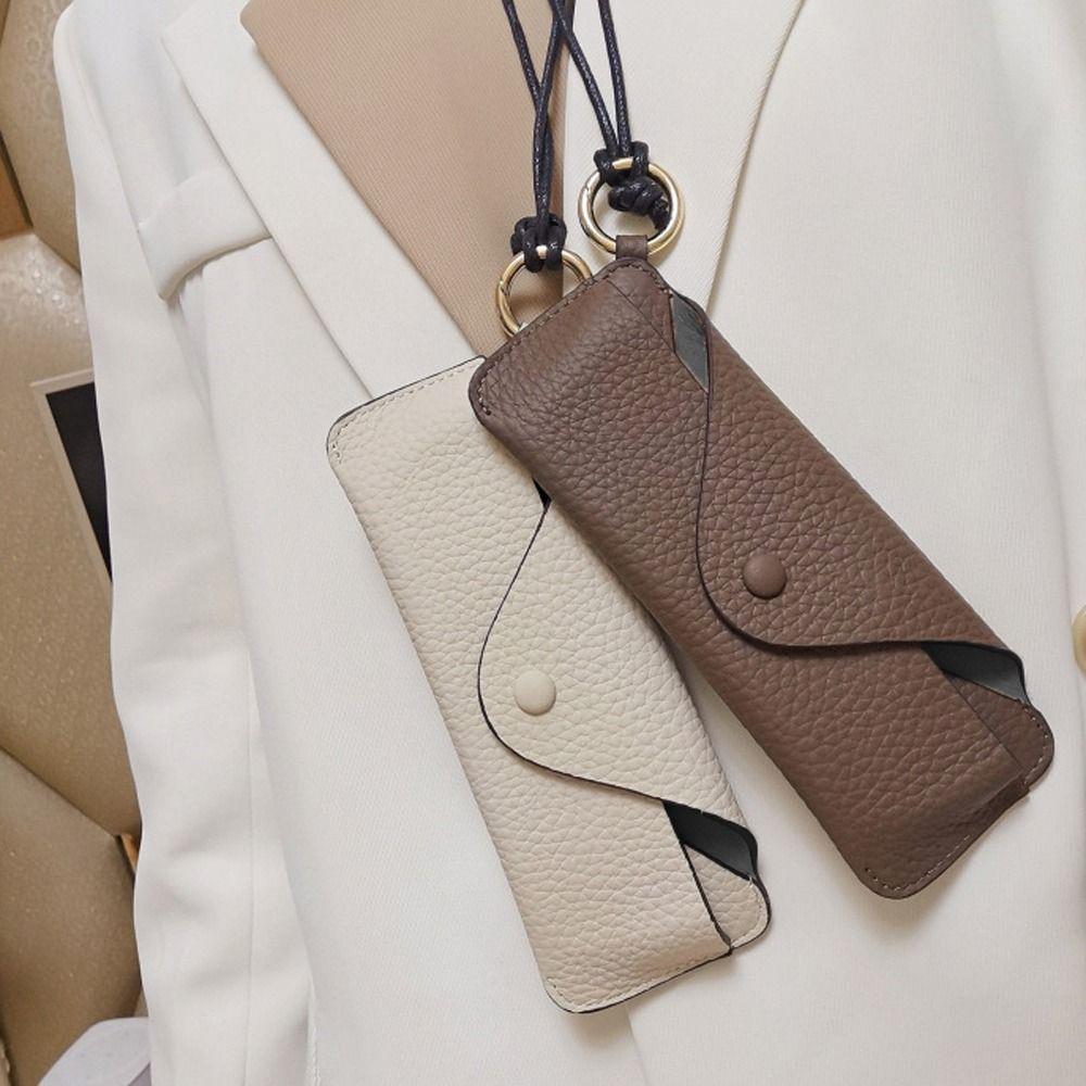 Eyewear Protective Case Sunglasses Storage Bag PU Leather Glasses Case Hanging Eyeglasses Holder
