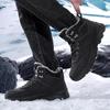Men Winter Plus Velvet Snow Boots Casual PU Lace Up Warm Outdoor Cotton Shoes Large High Top Thick Antiskid Shoe 39-48