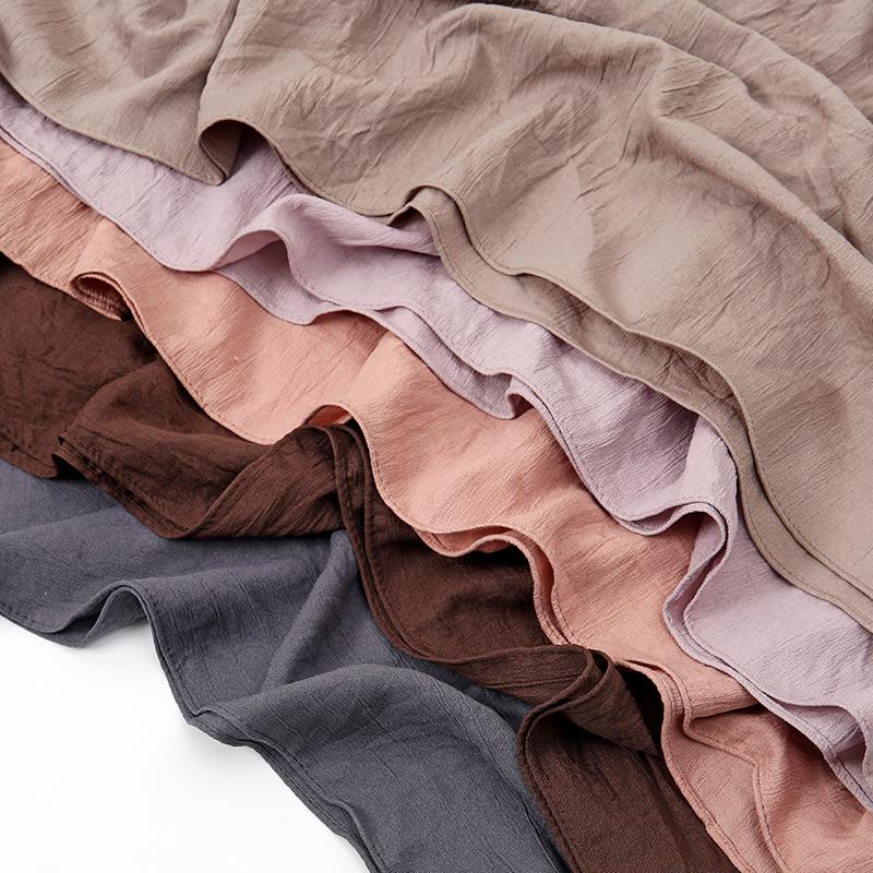 Тонкие мягкие квадратные платки 90*90 см для женщин, простые однотонные хлопково-льняные головные платки, мусульманские женские хиджабы, аксессуары для сумки