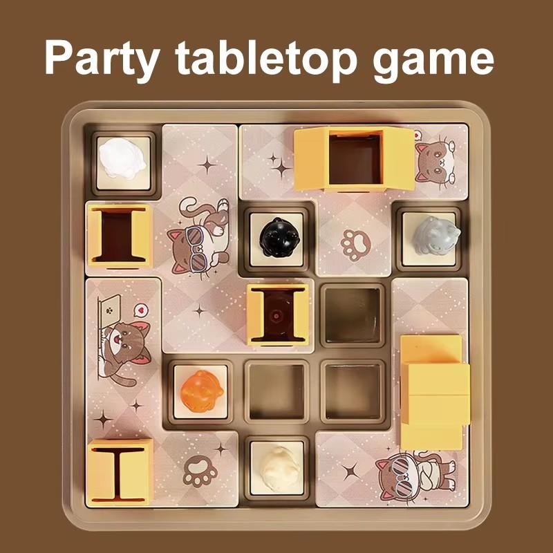Детская коробка-экспресс с кошкой, настольная головоломка, логическая игра, обучающая игрушка для обучения, тренировка детей, пространственное планирование, семейная игра для вечеринки